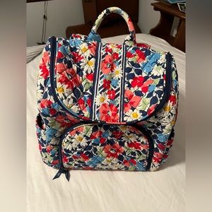 Vera Bradley Quilted Backpack Purse in Retired Pattern Flowers